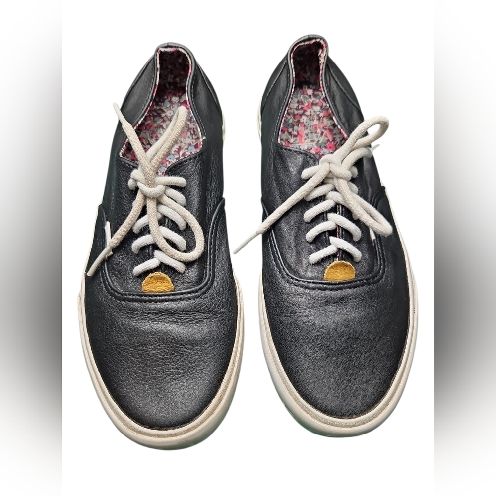 Vans California Black Leather Low-top Lace-up Size Men's 7 Women's 8.5